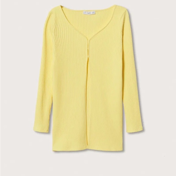 Mango Ribbed Knit Cardigan Size Medium New aw tags - Picture 2 of 6